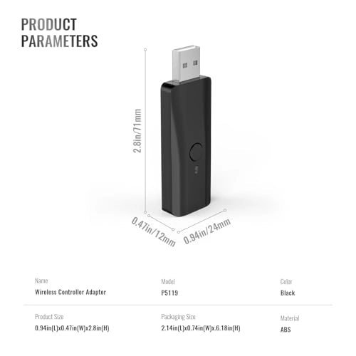 Wireless Controller Adapter - Bluetooth V5.3 Series X/S Pro PC Steam Deck