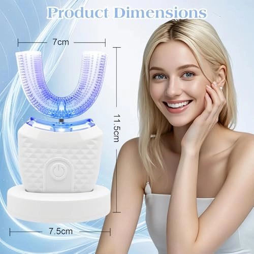 U-Shaped Toothbrush - 360° Deep Cleaning 3 Cleaning Modes LED Blue Light
