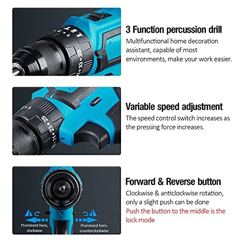 3 in 1 Electric Hammer Drill - Cordless 25+3 N.m 10mm