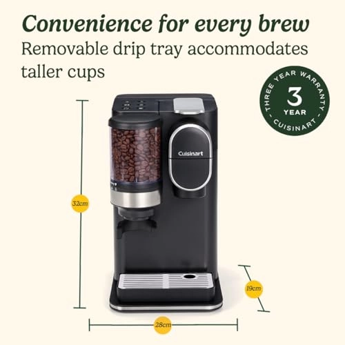 One Cup Grind & Brew - 1.35L 3 Cup Sizes Integrated Grinder