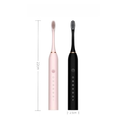 Electric Toothbrush - 2-Pack 8 Brush Heads Black & Pink