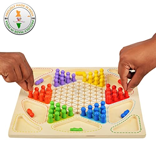 Chinese Checkers - Wood 2 in 1 + Ludo - Multicolor