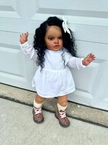 Pippa Reborn Baby Doll - 26 inch Cotton Vinyl Hand-rooted Curly Hair Ages 3+