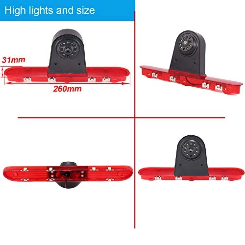 Brake Light Reversing Camera + Rear View Mirror Monitor - Night vision 628 x 586 pixels