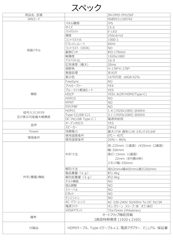 JN-DMD-IPS156F - 1920x1080 15.6 Inches