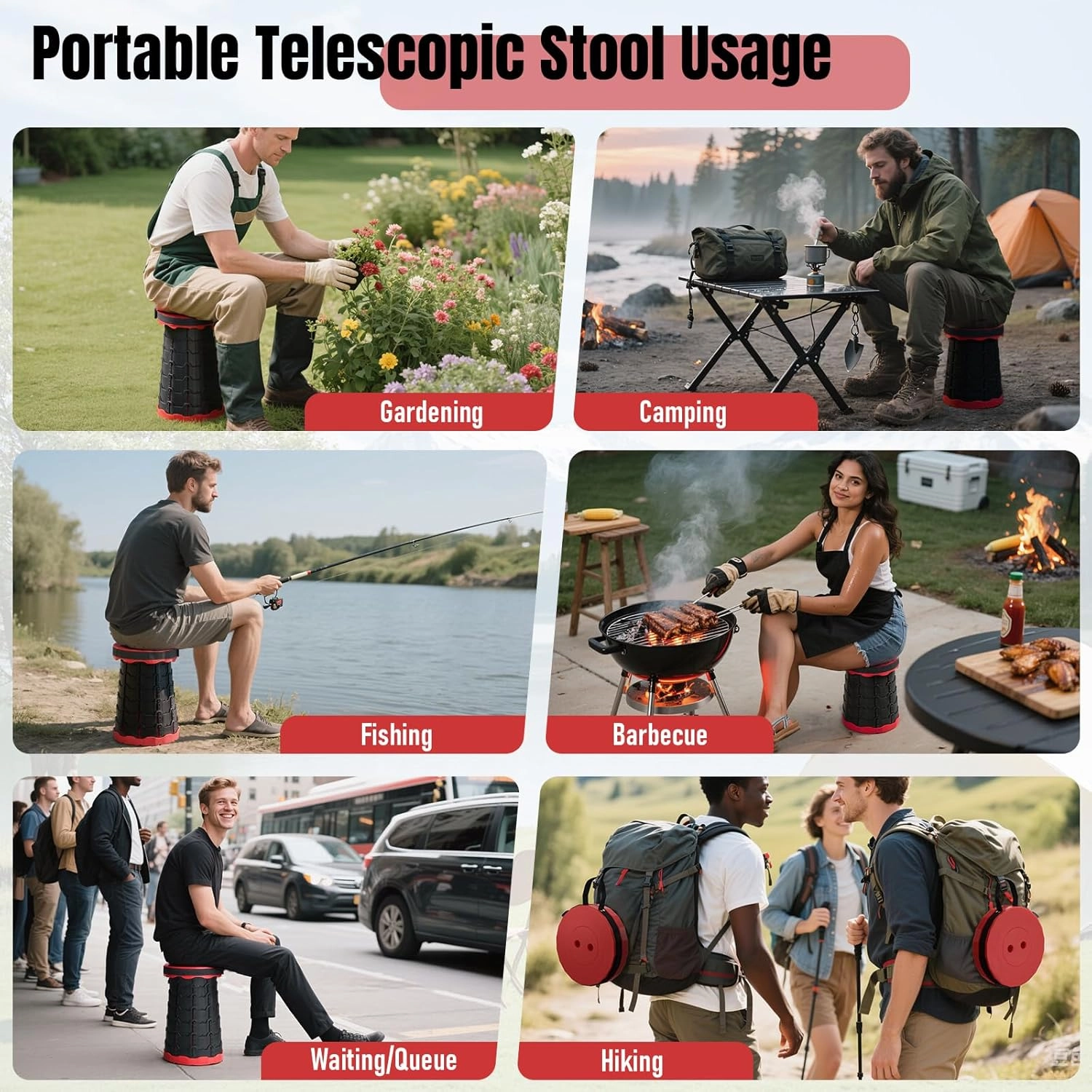 Round Rainbow Folding Stool - 400 lbs