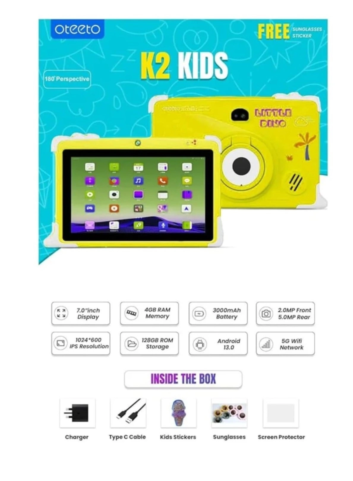 K2 Tablet - 4GB 7 Inch 128GB