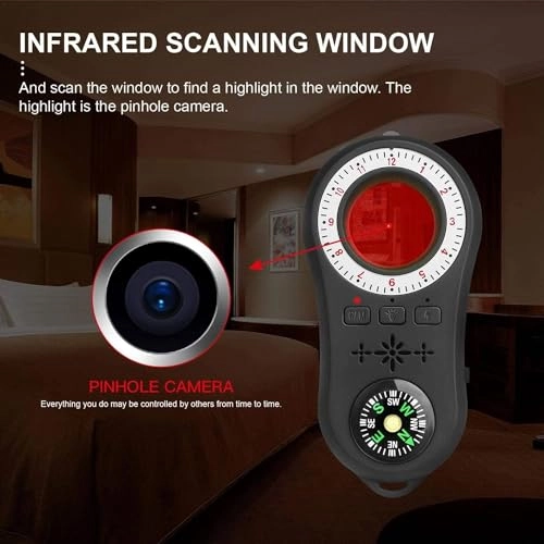 Hidden Camera Detector - RF Signal Scanner 0-15m 9 Levels Sensitivity