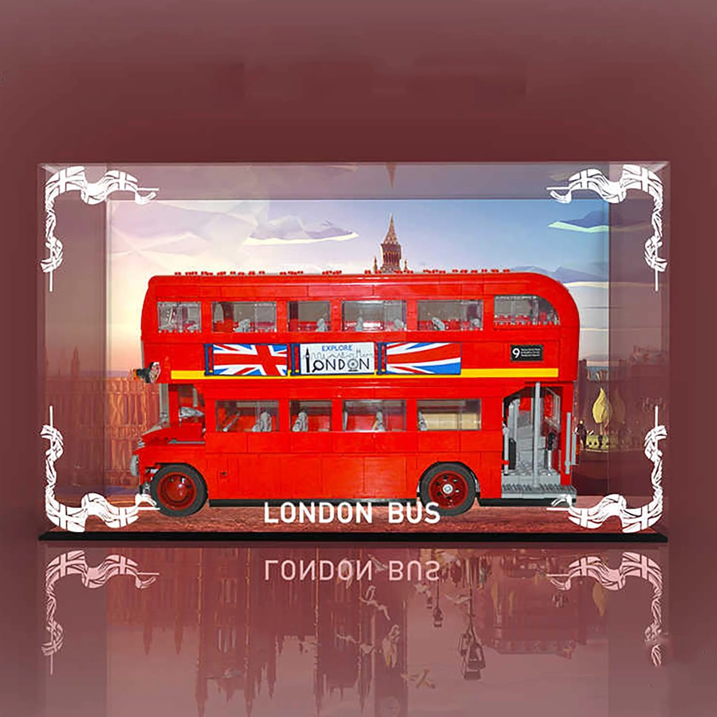 Generisch Acrylic Display Case - for 10258 London Bus Dustproof Transparent Showcase