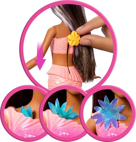 Barbie Flower Magic Mermaid - 37 cm Brunette Ages 3+