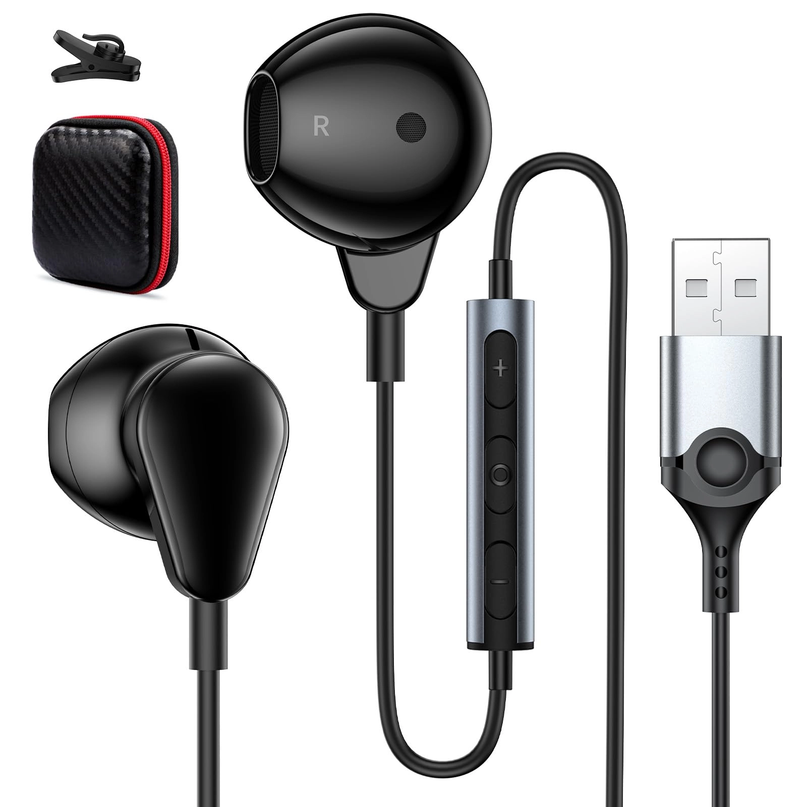 USB Computer Headphones - Wired Headset