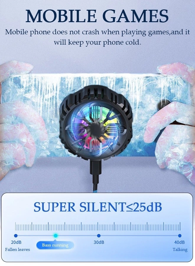Semi-Conductor Cooling Chip Phone Cooling Fan - Magnetic RGB For iPhone & Android