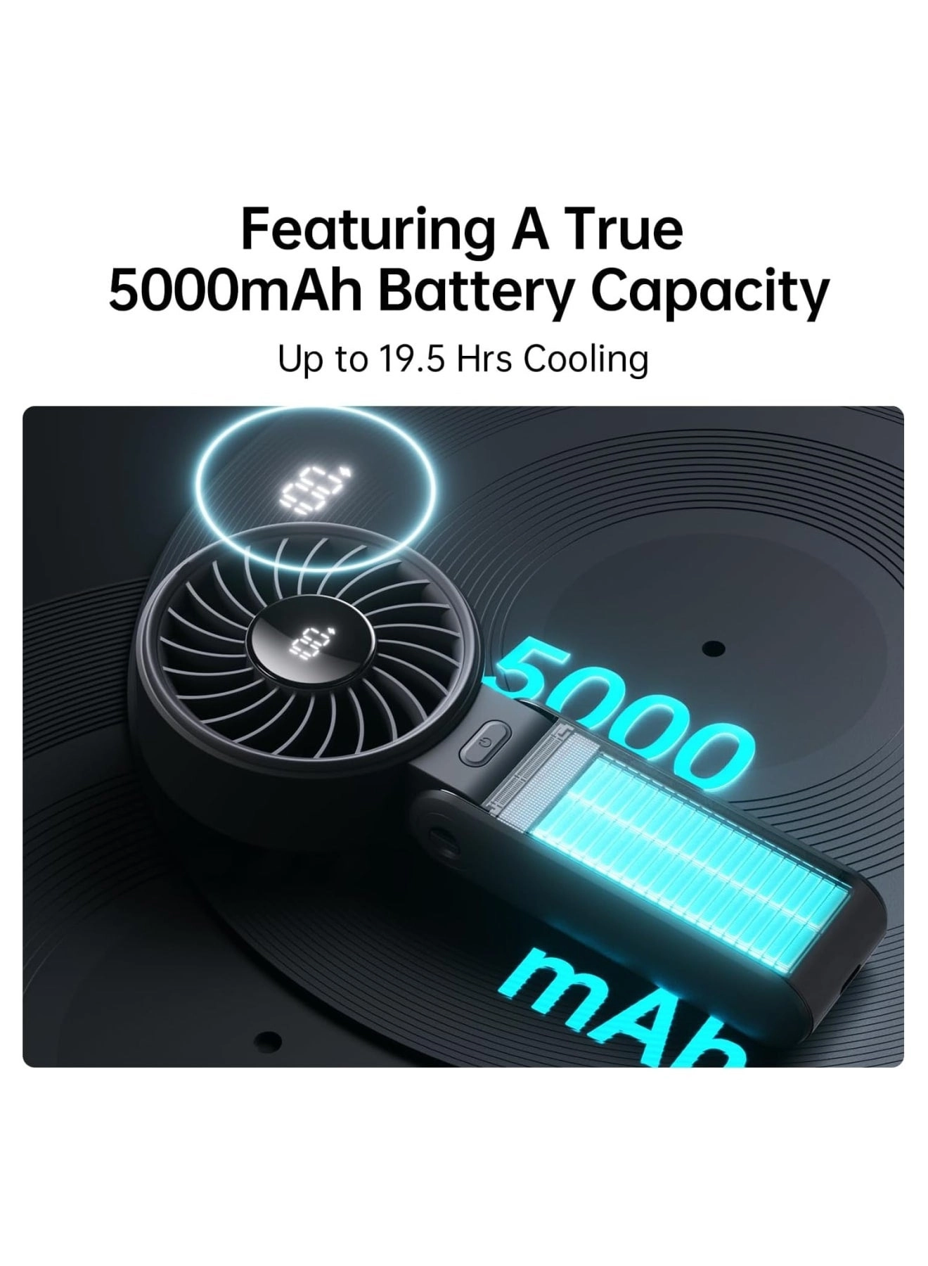 Portable Handheld Fan - 3 IN 1 Rechargeable LED Display