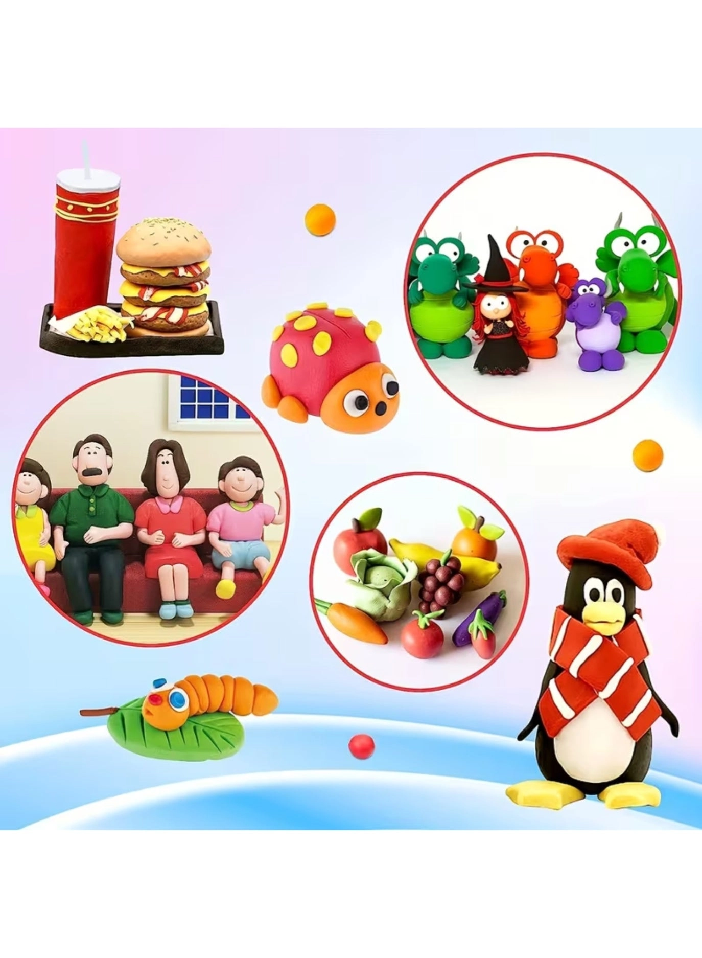 Air Dry Clay Craft Kit - 48 PC Soft Modeling Foam