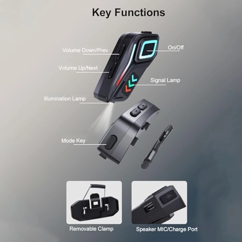 Motorcycle Helmet Headset - Bluetooth 5.4