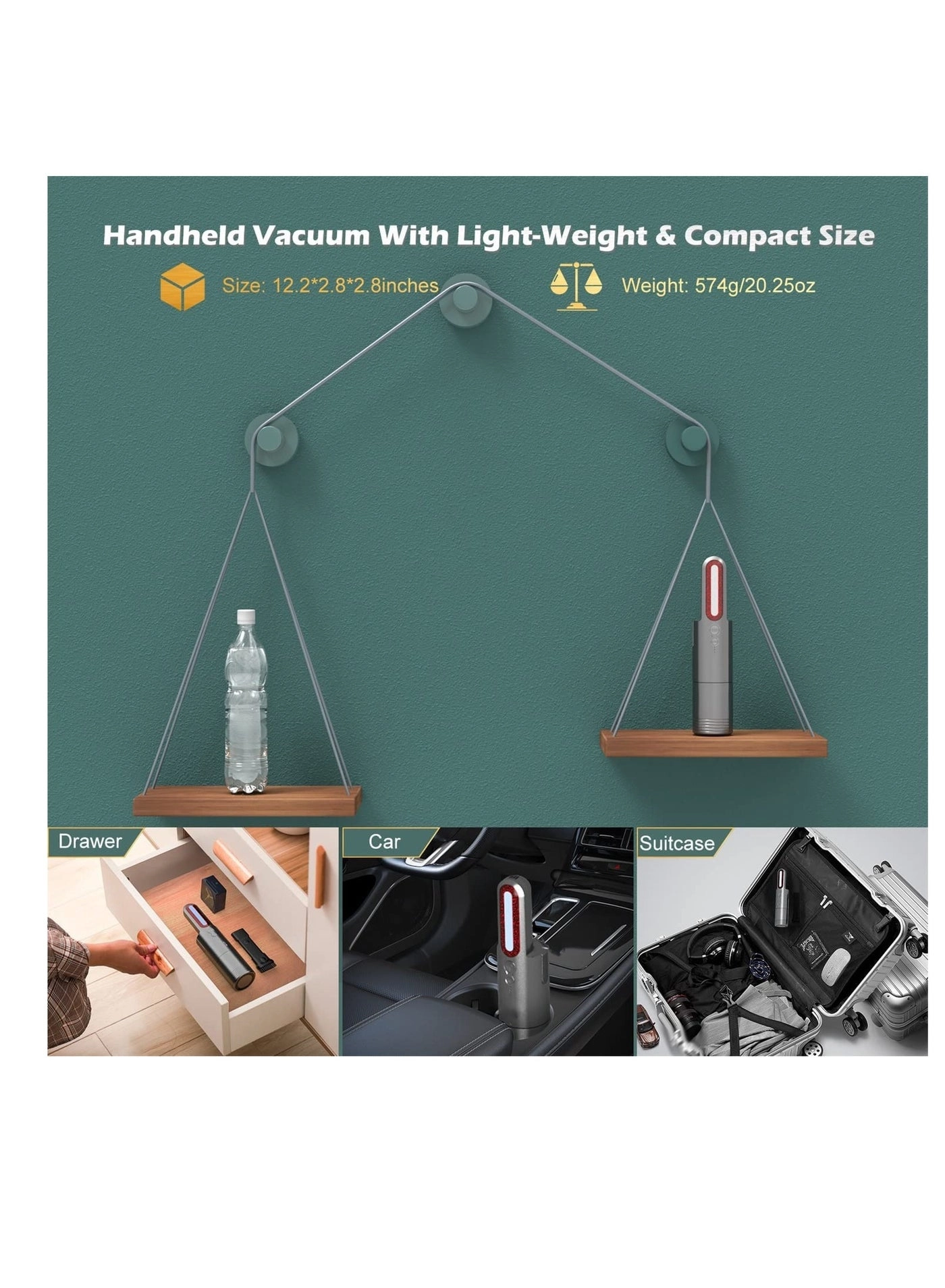 Handheld Vacuum Cleaner - 2×2200mAh