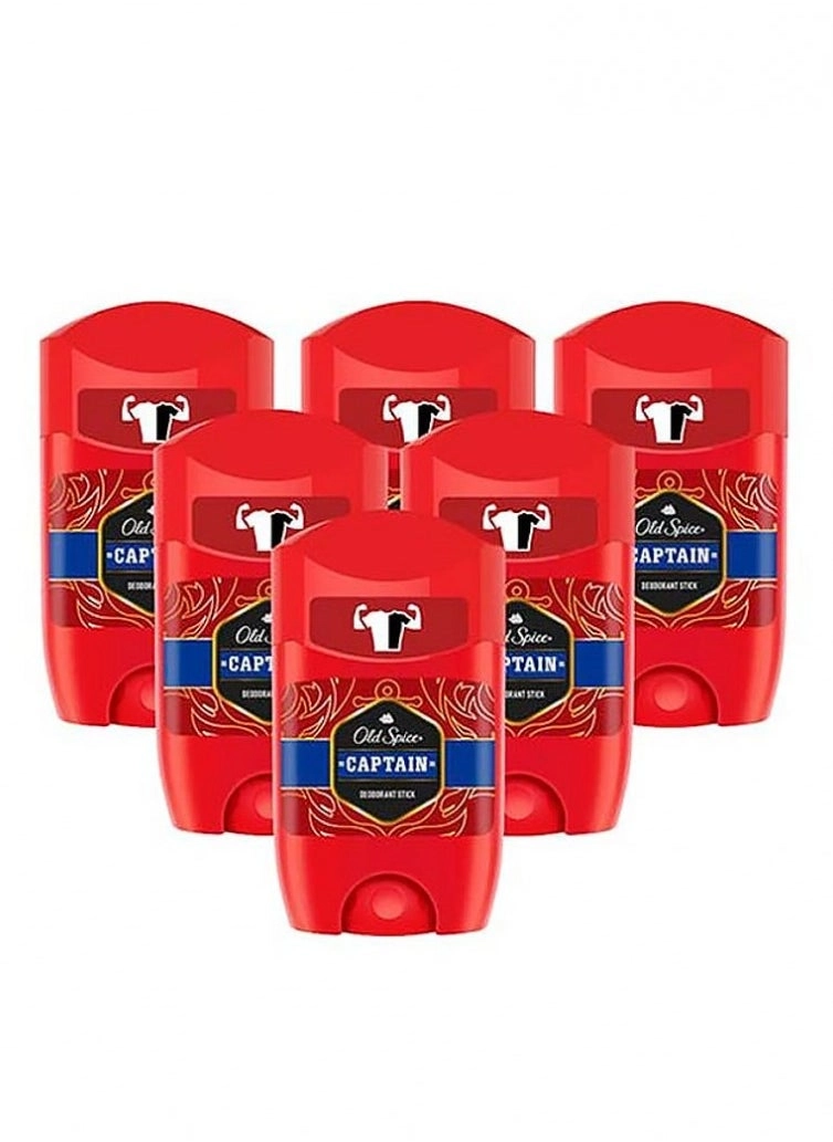 Captain Deodorant Stick - 6 x 50 ml