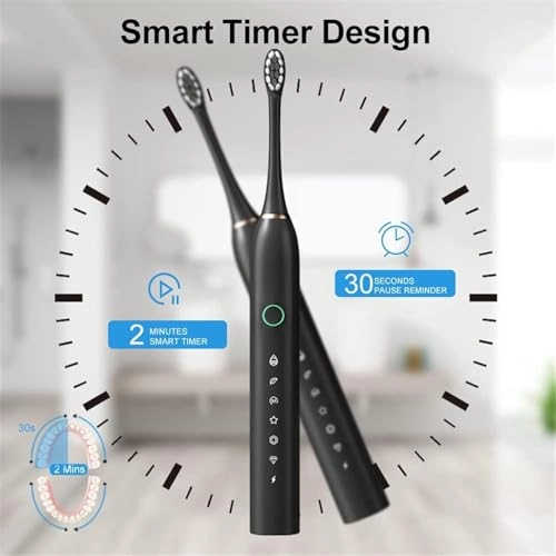 Sonic Electric Toothbrush - 8 Brush Heads 6 Cleaning Modes