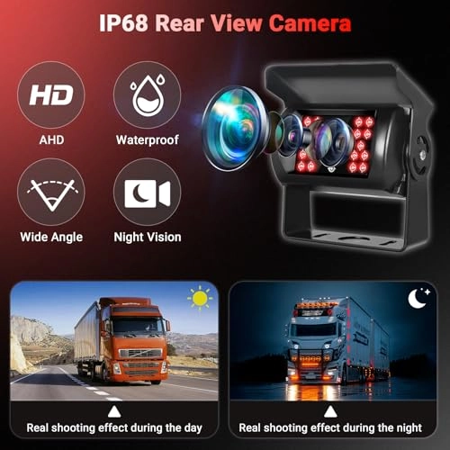 Backup Camera - 720P Night Vision + AHD Monitor - 7 inch Bluetooth
