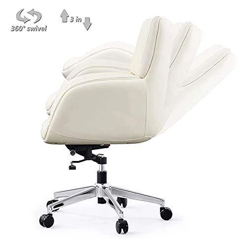 Desk Chair - PU Leather Brown High Back