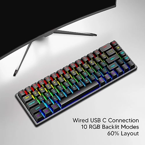 68 Key RGB Mechanical Gaming Keyboard - Wired/Wireless
