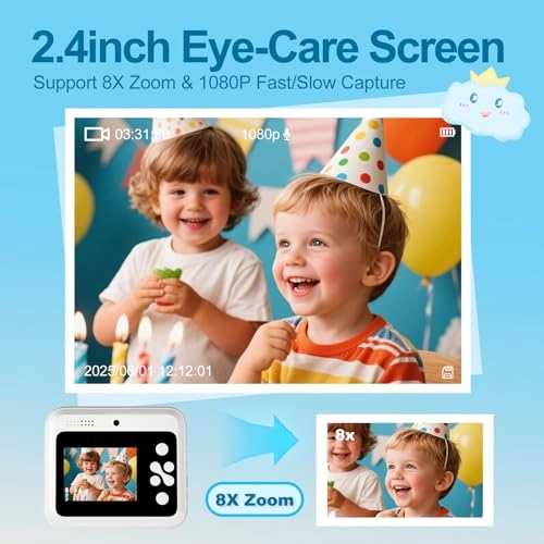 instant print camera - 32GB 1080p White