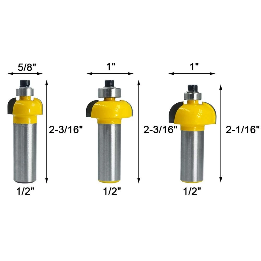 Cove Router Bit Set - 1/8"" 1/4"" 5/16"" 3/8"" 1/2"" 1/2 Inch Shank 5pcs