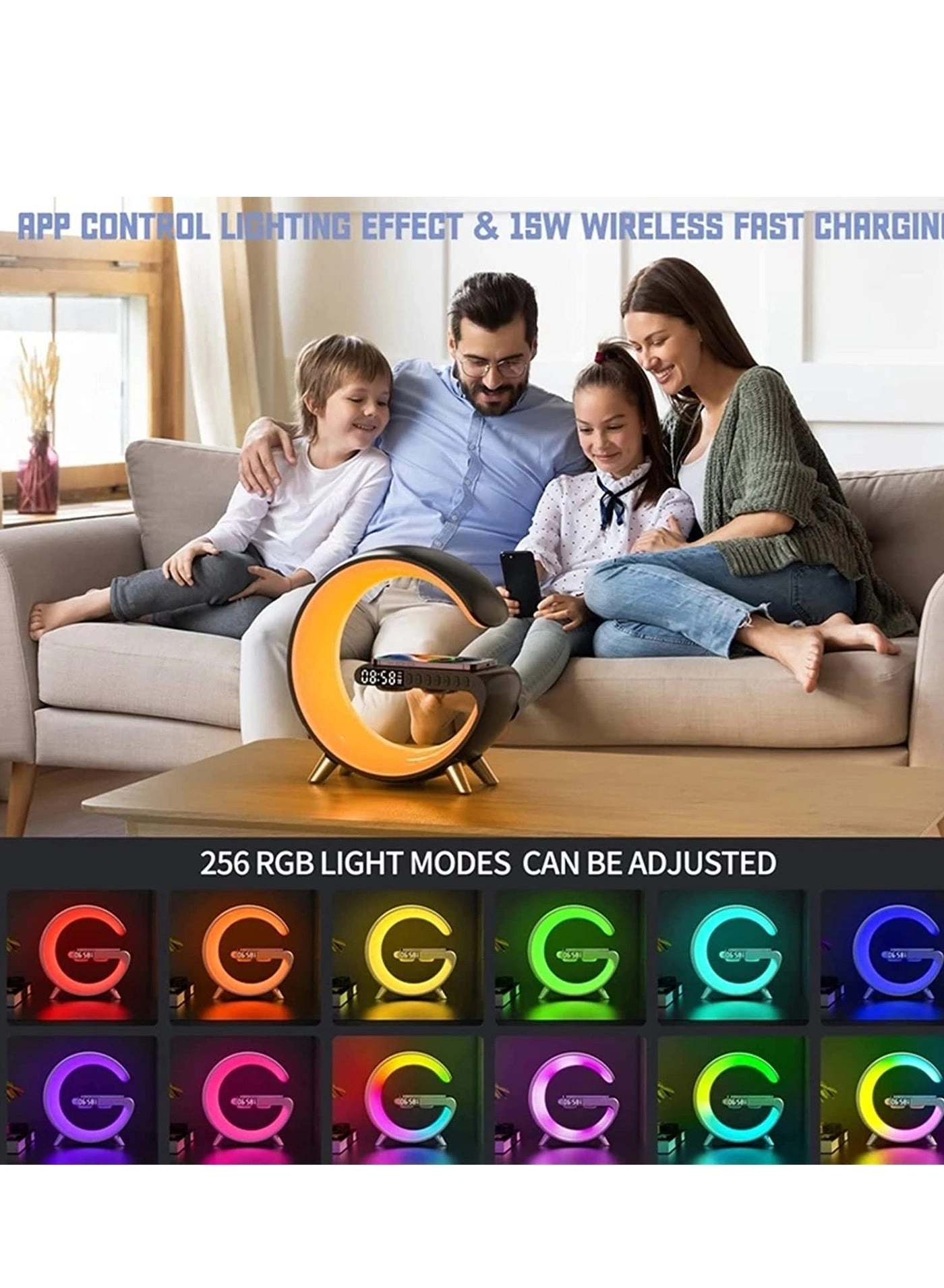 Wireless Charger Atmosphere Lamp - Mood Lighting RGB Color Changing