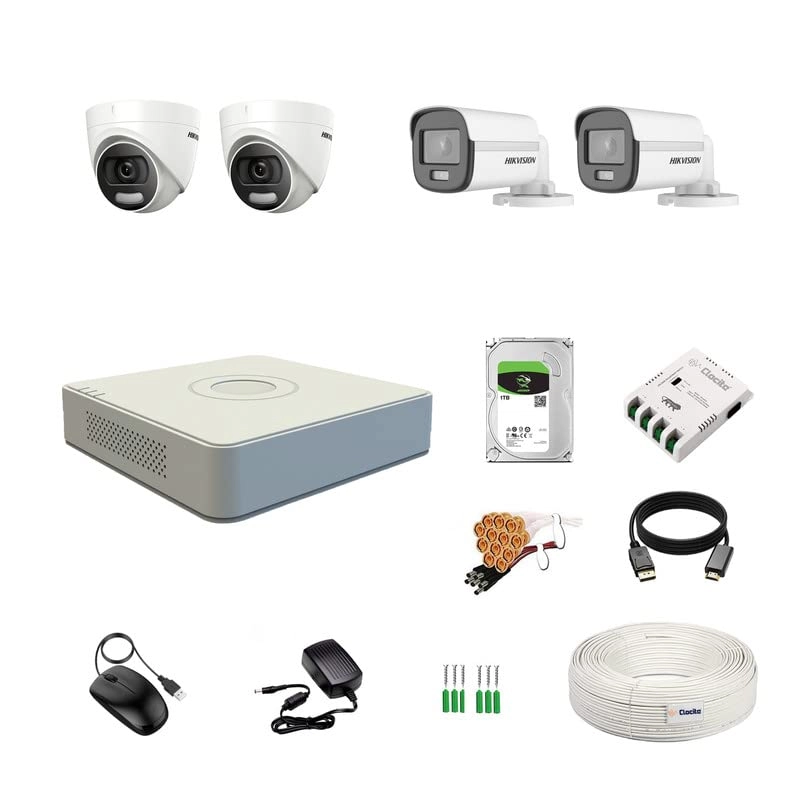 3K/5MP 4CH DVR + 5MP Dome Camera + 5MP Bullet Camera + 1TB Hard Disk + CCTV Coaxial Cable + 4Ch SMPS