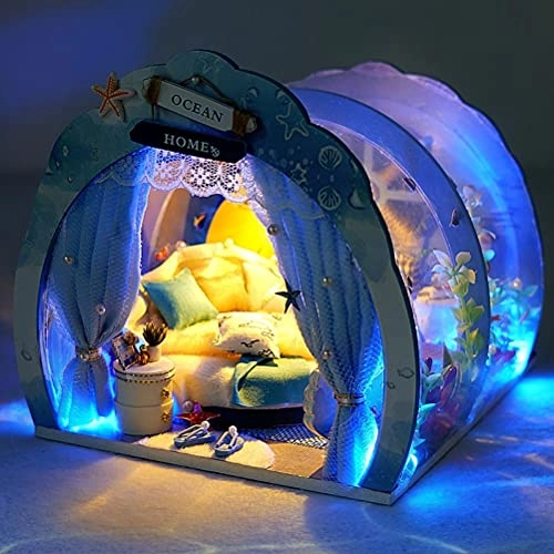 Miniature Dollhouse Ocean Bedroom Kit - Ocean 1:24