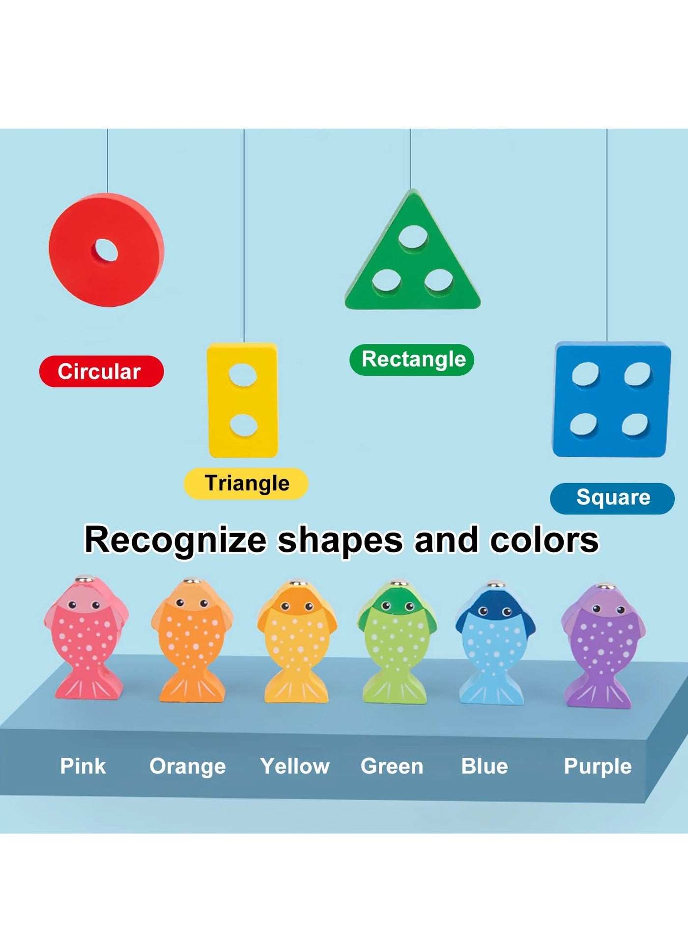 Rainbow Stacker - Wooden Shape Sorting Toddler Learning