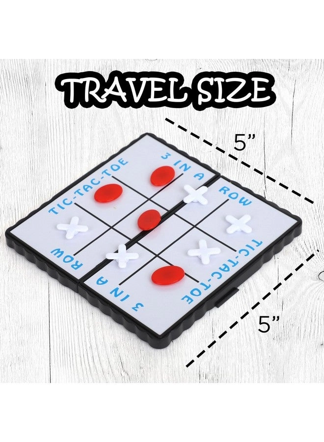 Travel Board Game Set - Pack Of 4 Classic Magnetic Games Bundle