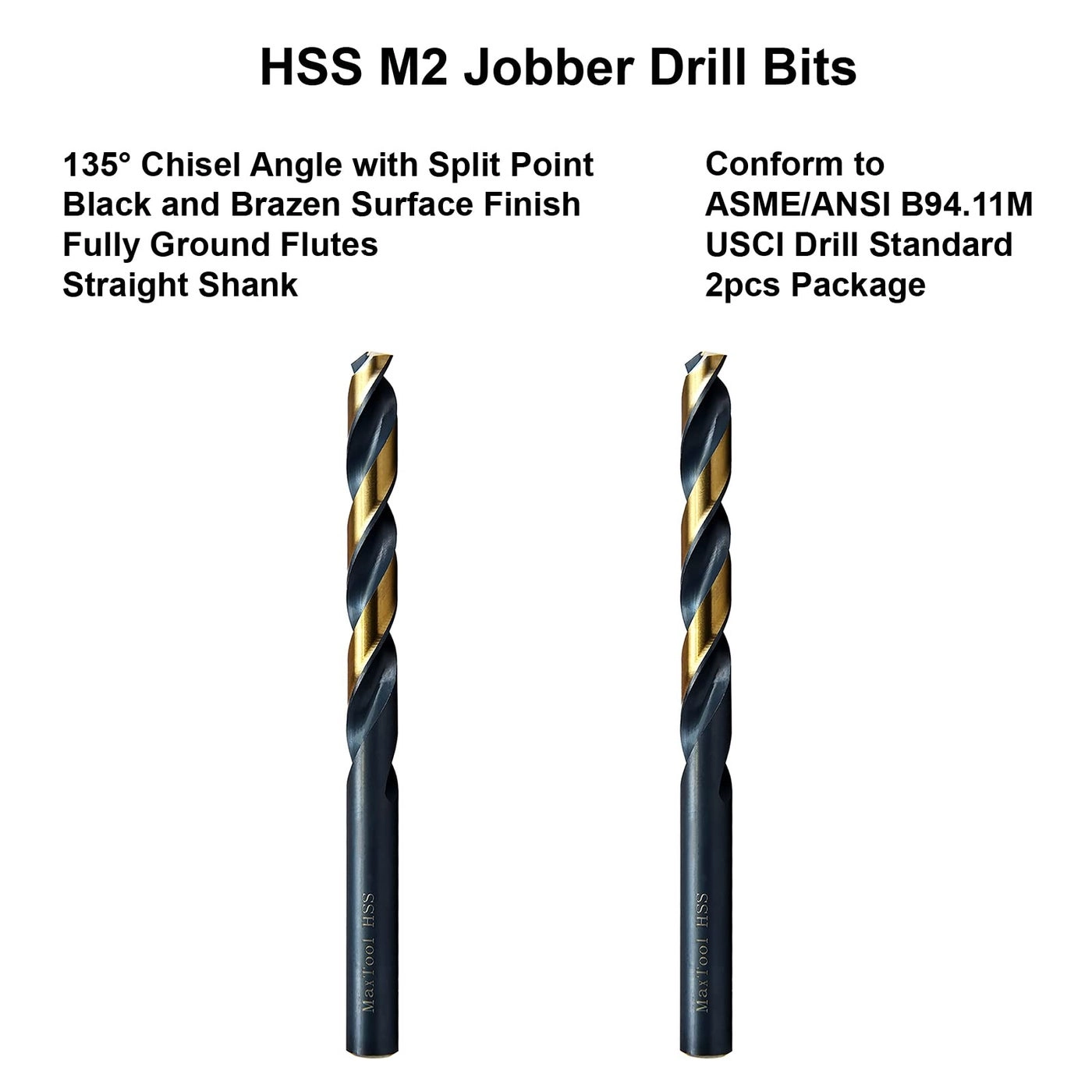 Twist Drill Bits - HSS M2 2pcs 17/32"