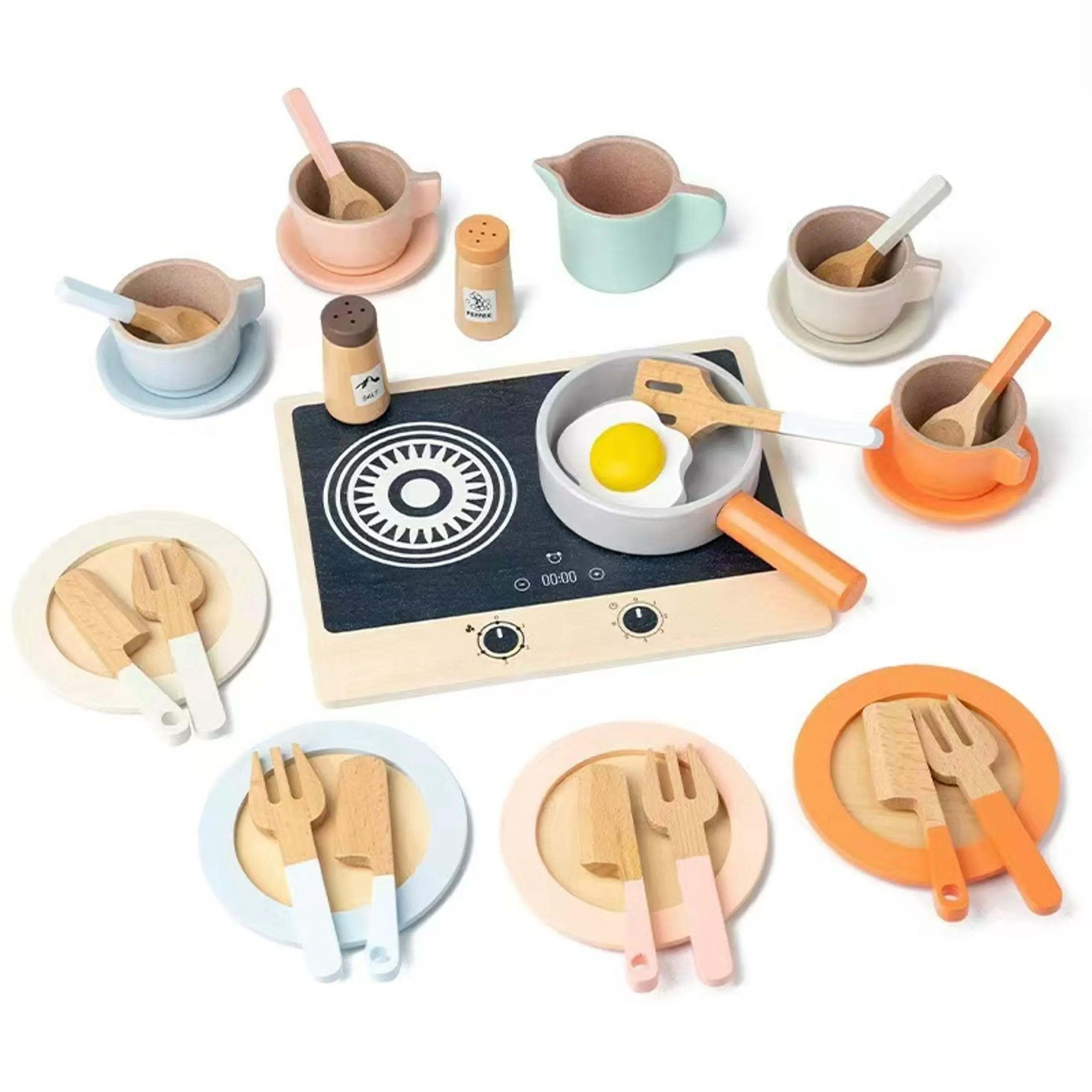 Factory Price Ruby Wooden Kitchen Pretend Play Set - 31 pcs (FP-2104-45)