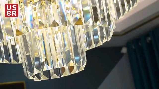 16 Lights Large Crystal Chandeliers - 3 Colors Temperature Adjustable