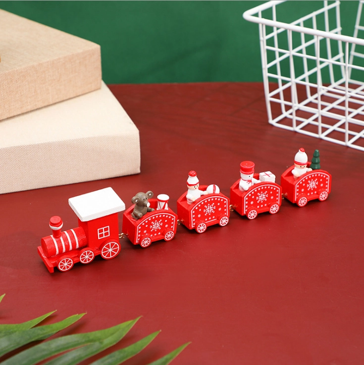 Christmas Wooden Train Set - 5 Pcs