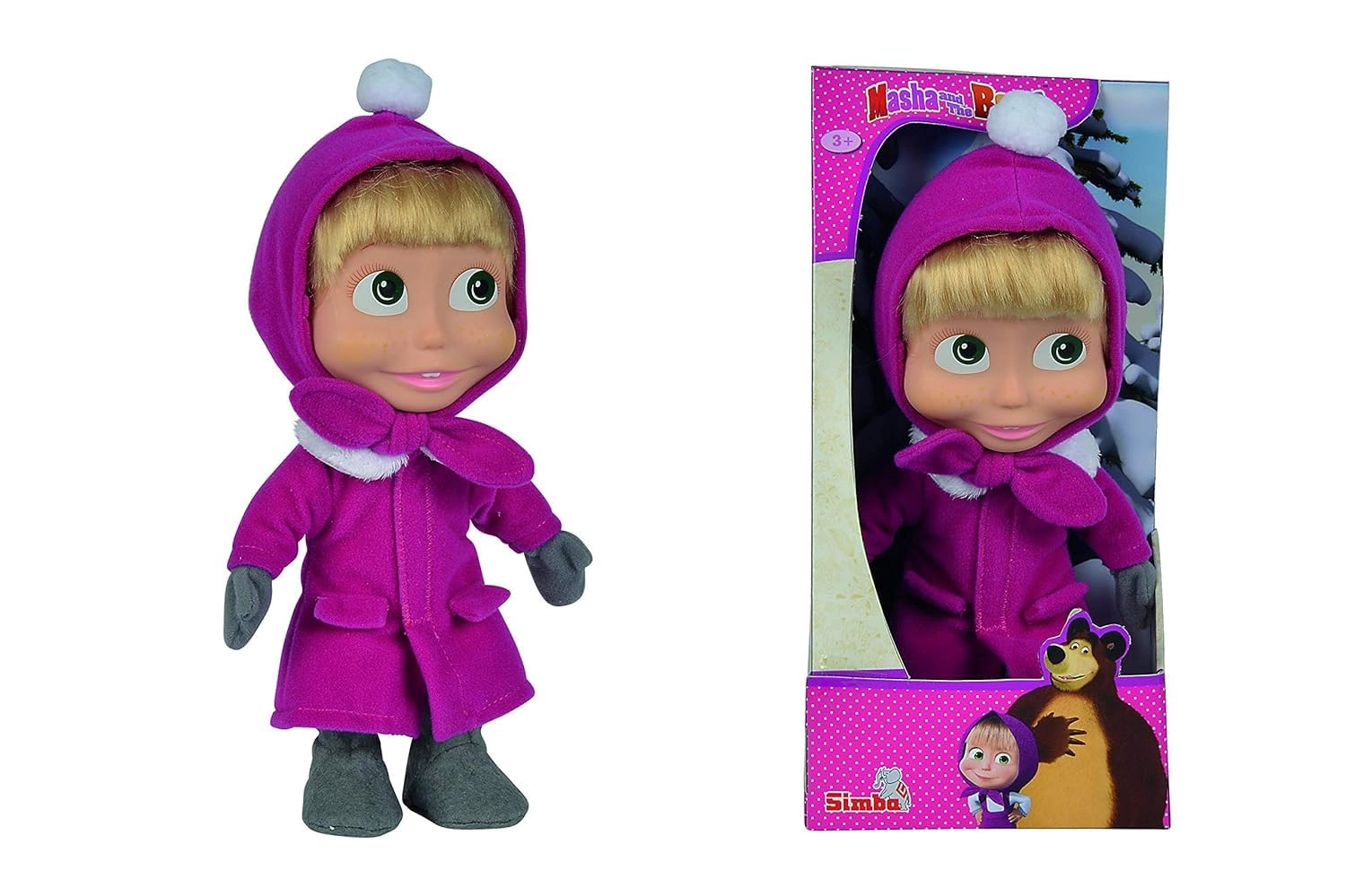 Simba MASHA Soft Bodied Doll - 23CM Winter Dress Ages 3+