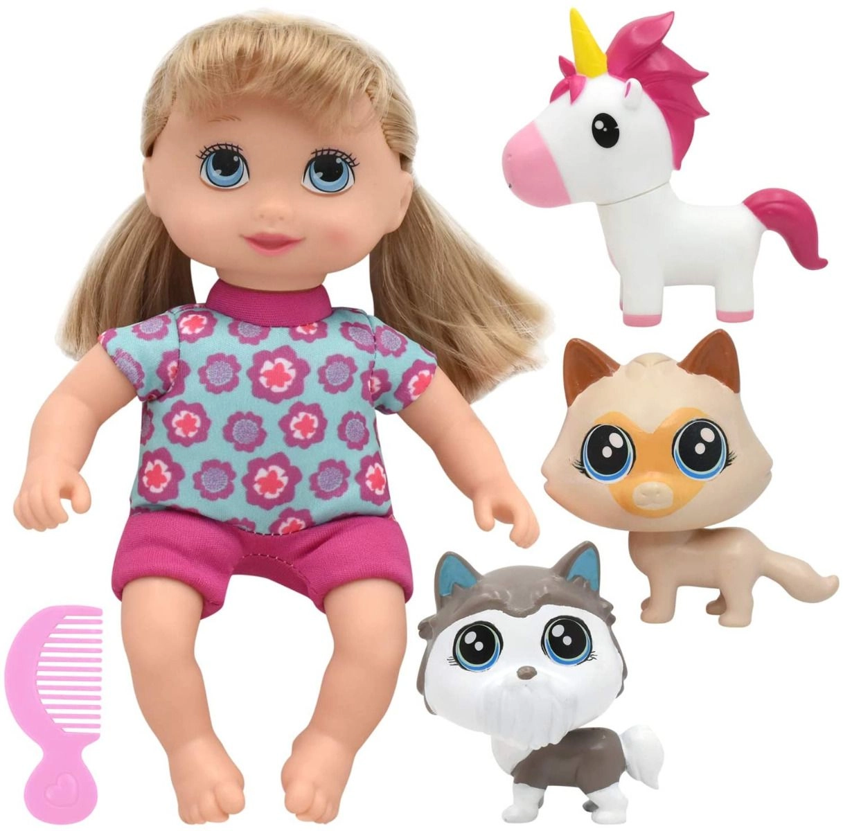 Little Sweeties Doll - 10 Inch + Unicorn + Puppy + Kitty