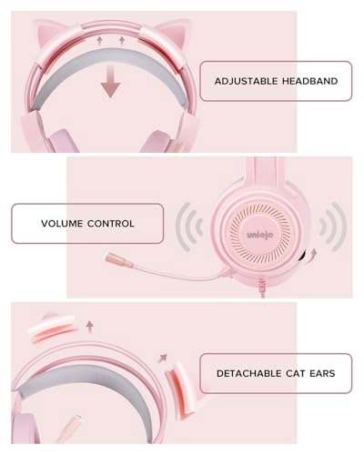 Headset for PS4, PS5, Xbox One, PC, Switch, Laptop, Mobile - 7.1 Surround Sound Noise-Canceling Mic