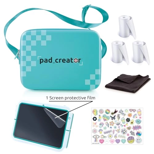 Case with 3 Paper Rolls and Sticker Sheet for Pad Creator Instant Print Tablet