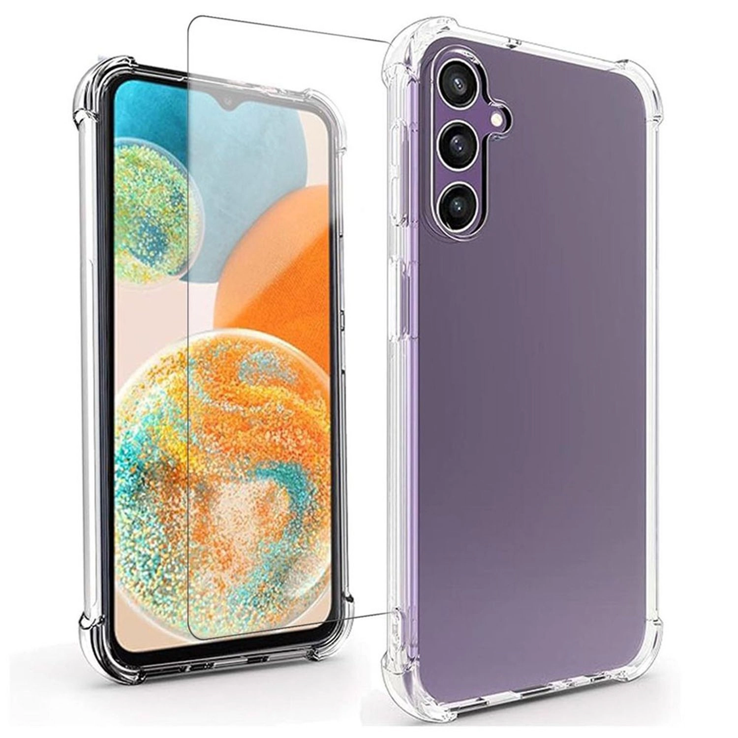 Clear Case With Screen Protector for Samsung Galaxy A55 5G