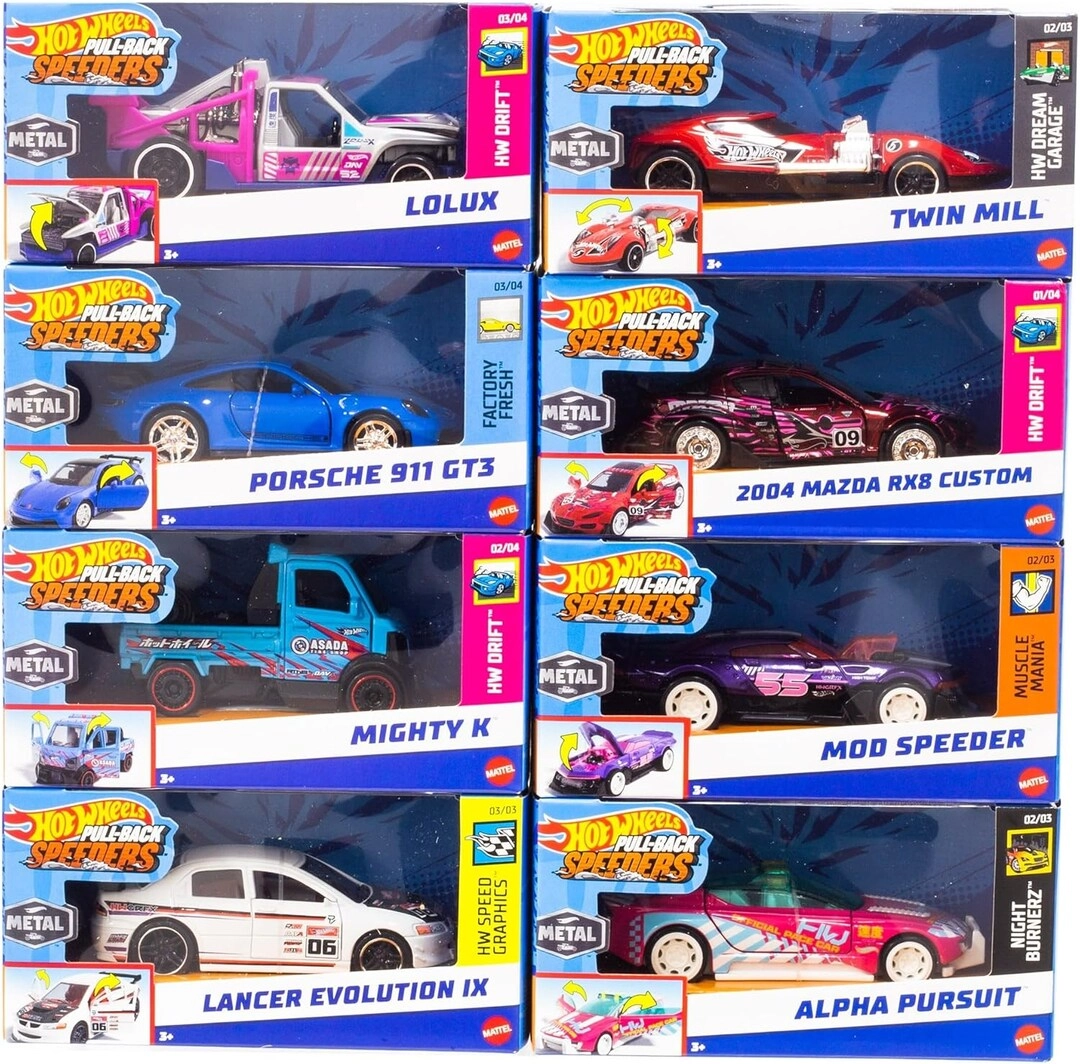COLOR LAND CHILDRENS TOYS CENTER LLC Hot Wheels Pull-Back Speeders 1:43