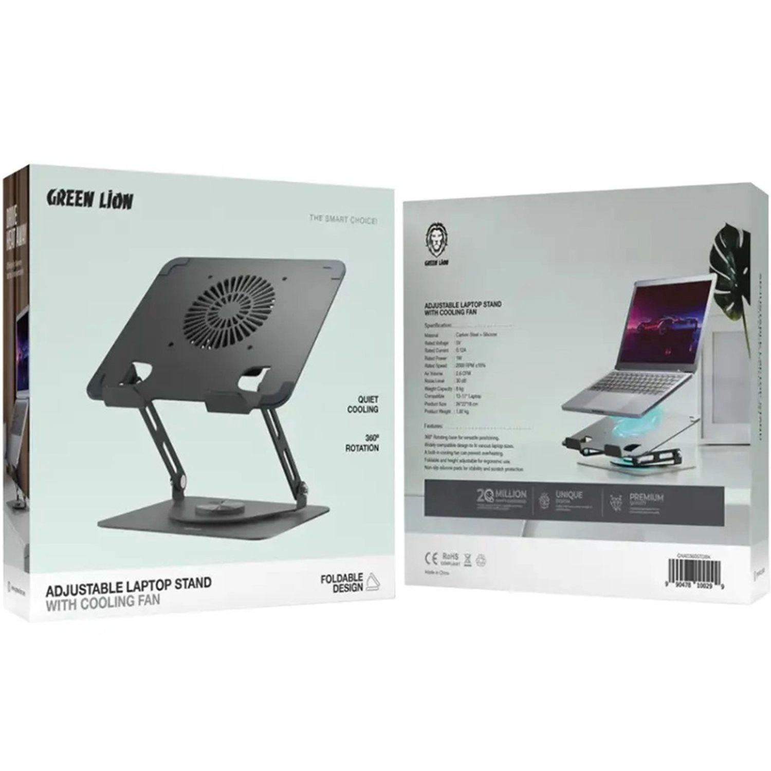 Adjustable Laptop Stand with Cooling Fan - 13"-17"