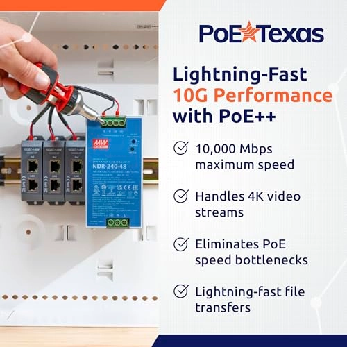 3-Port 10 Gigabit PoE++ Midspan Injector - 48V 240W
