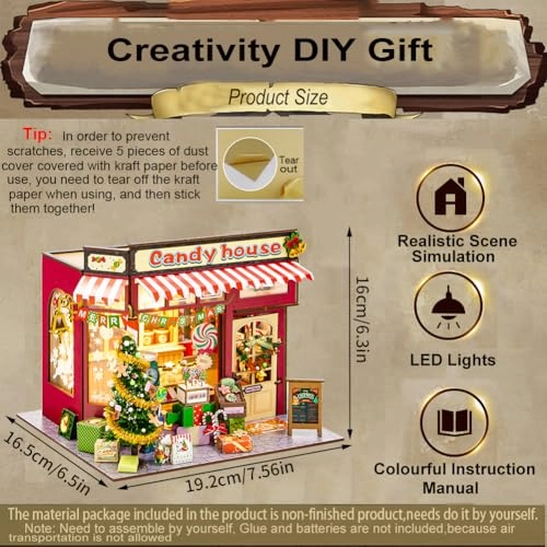 Miniature Wooden Dollhouse Furniture Kit - Creative Room 1:24
