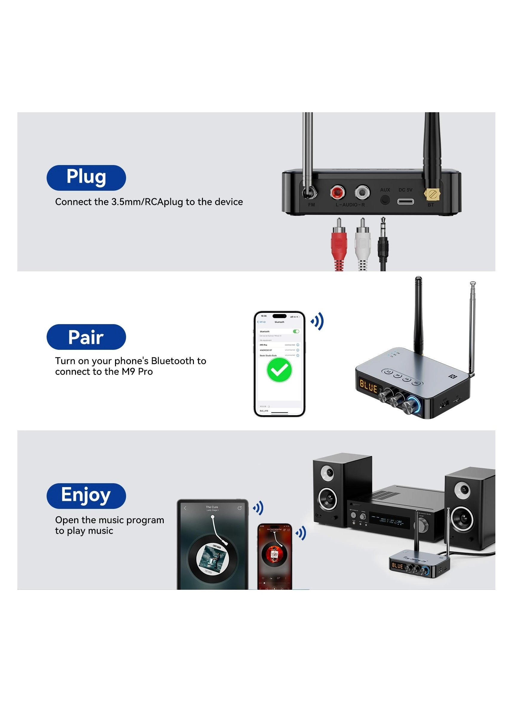 Bluetooth 5.1 Receiver for Home Stereo 5.1