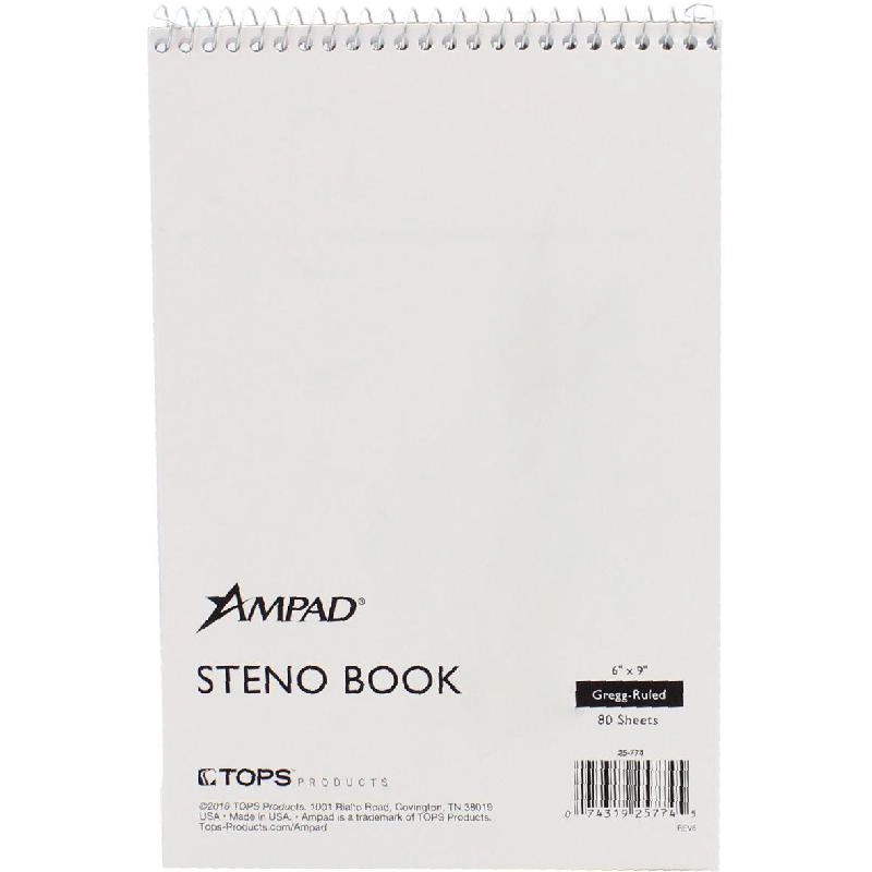 Ampad Steno Notebook 6 X 9 in Spiral - Lined 80 Sheets
