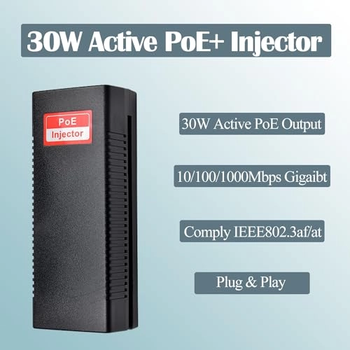 Gigabit PoE Injector - 48V 30W 1000Mbps