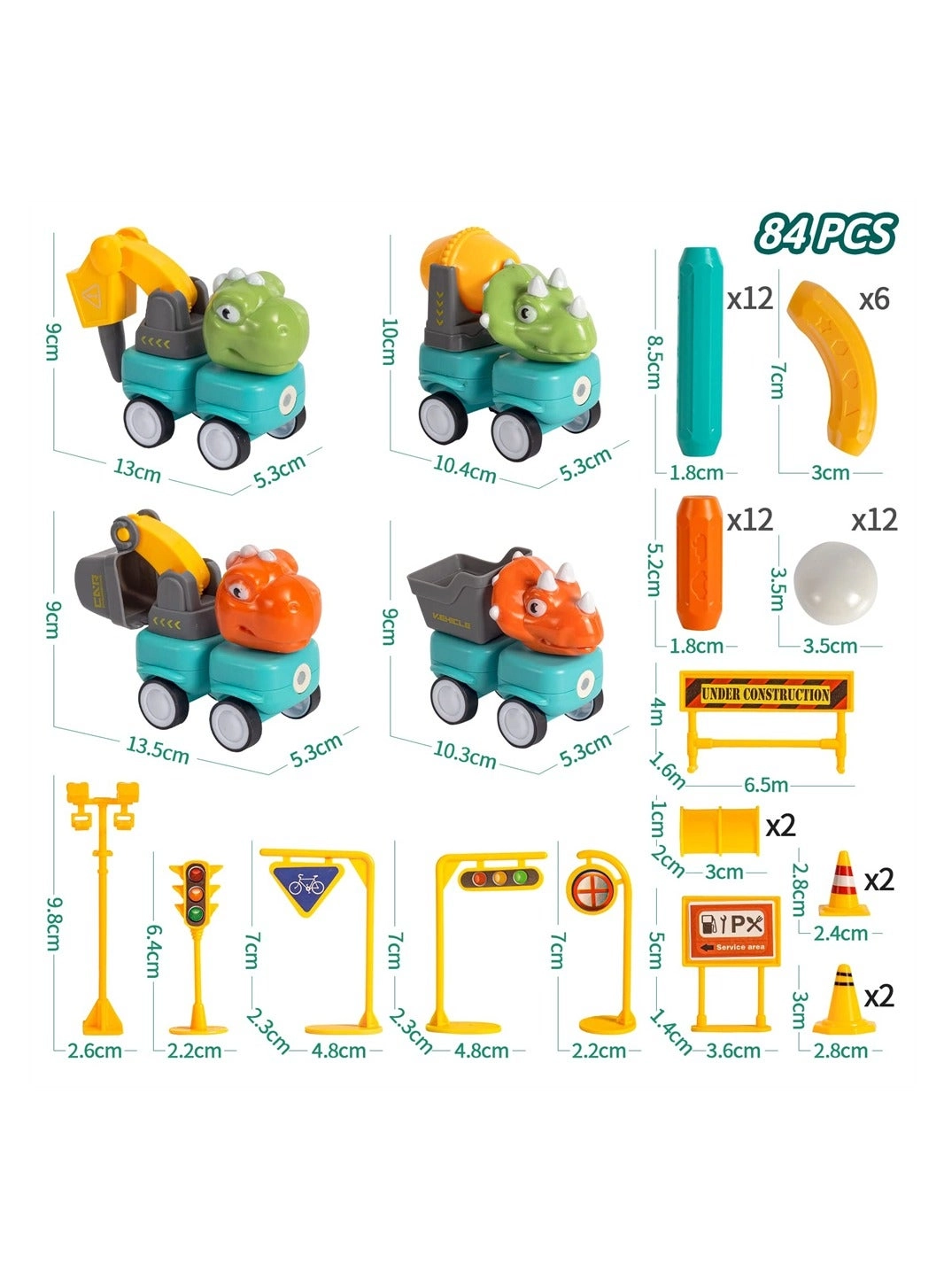 Magnetic Dinosaur Building Blocks - 84 pcs