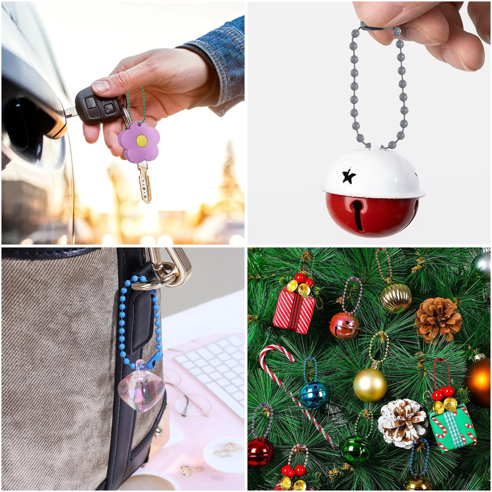 Ball Beads Chains - 20Pcs Purple 4 Inch